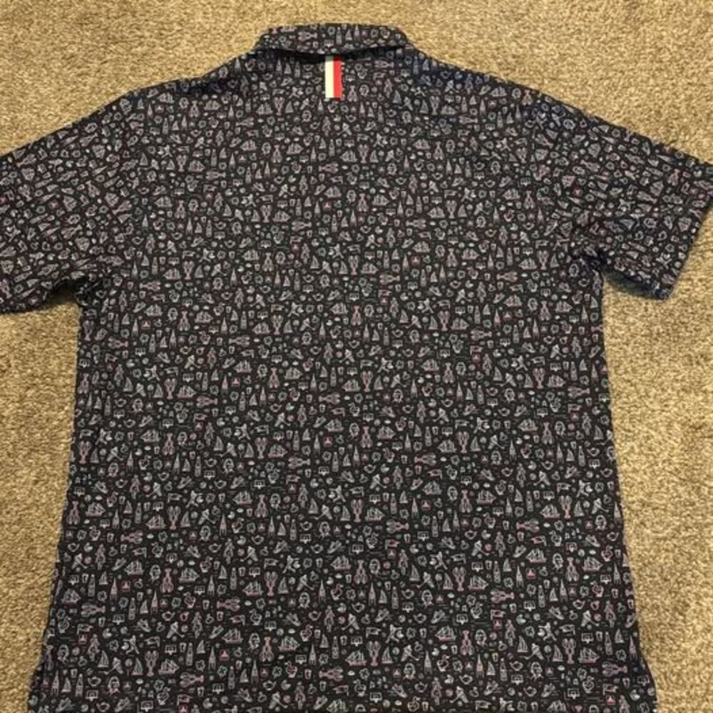 Rhoback Polo Men's Large The Boston Performance Shirt Fleet Navy Stretch NWT - Picture 8 of 9
